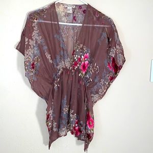 See through stretchy waist top